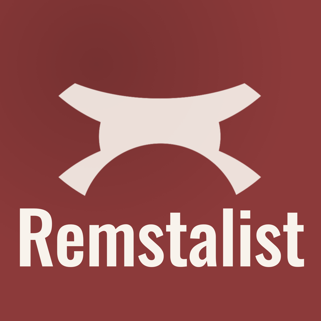 Remstalist app icon — a stone bridge on a red background